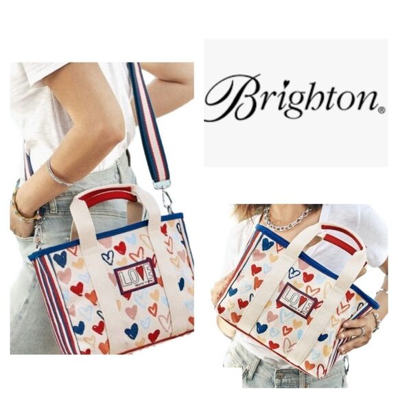 Brighton Red White & You Mini Tote Sparkle Shine Crossbody Shoulder Bag … - Picture 1 of 13